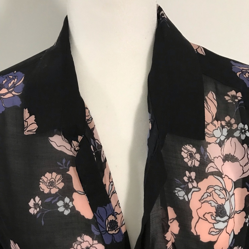 Anthropologie Cloth & Stone Floral Blouse Shirt 4 - Picture 5 of 8